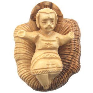 Holy Land Market olive wood Baby Jesus in Cradle - Standard size (3 Inches)、mySite、topwebapps