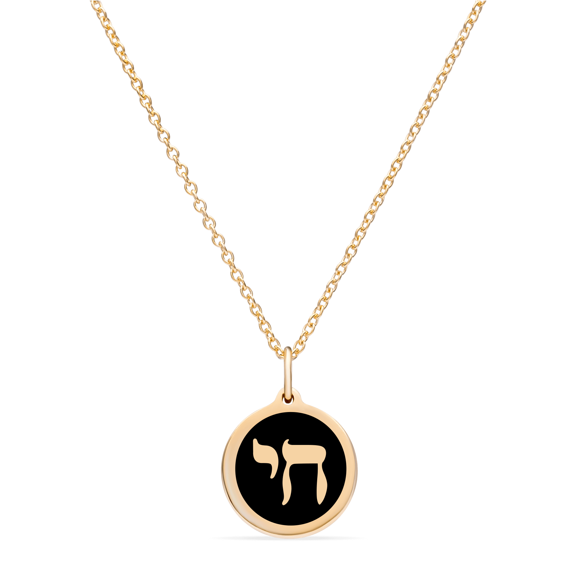 Gold-Plated Chai Pendant Necklace - Black, White or Navy、mySite、topwebapps