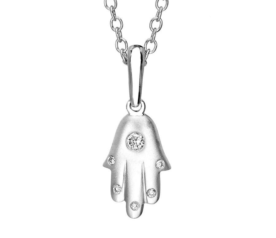 Modern Hamsa Necklace In White Gold、mySite、topwebapps