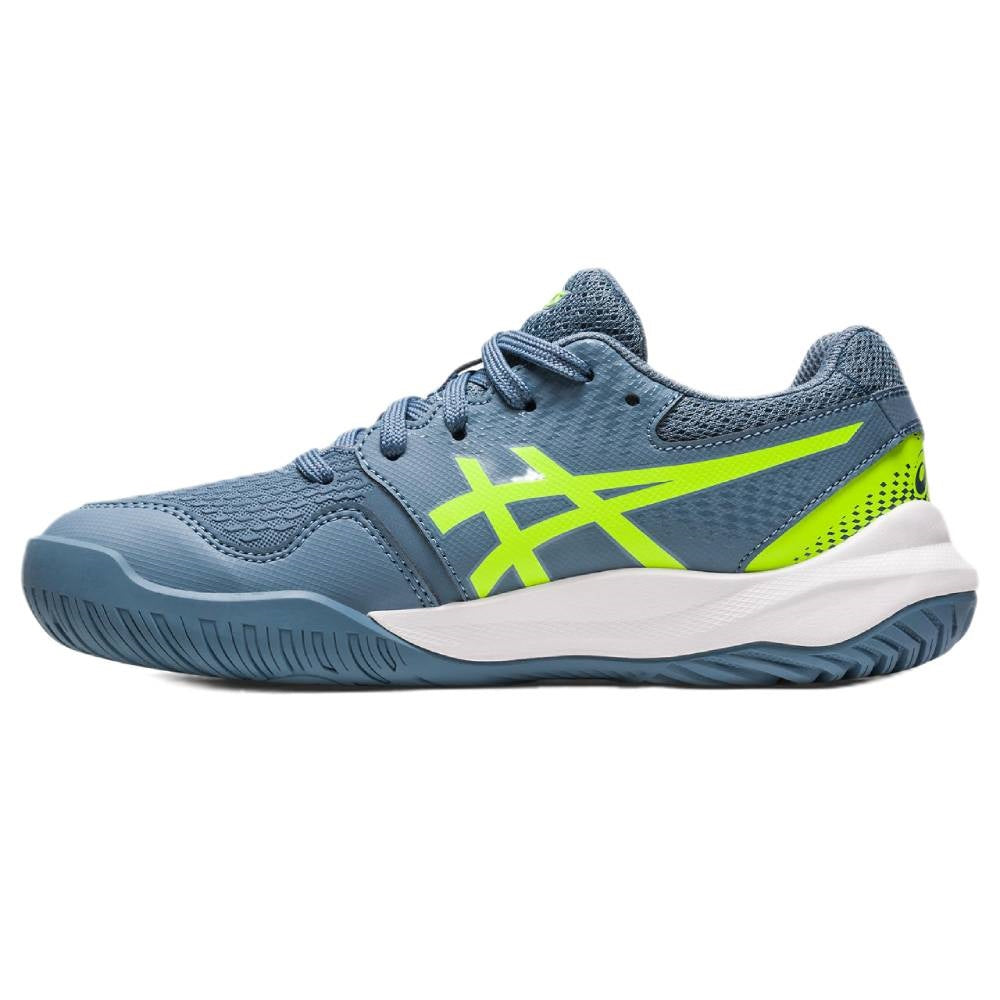 Asics Gel Resolution 9 GS Junior Tennis Shoe (Blue/Green)