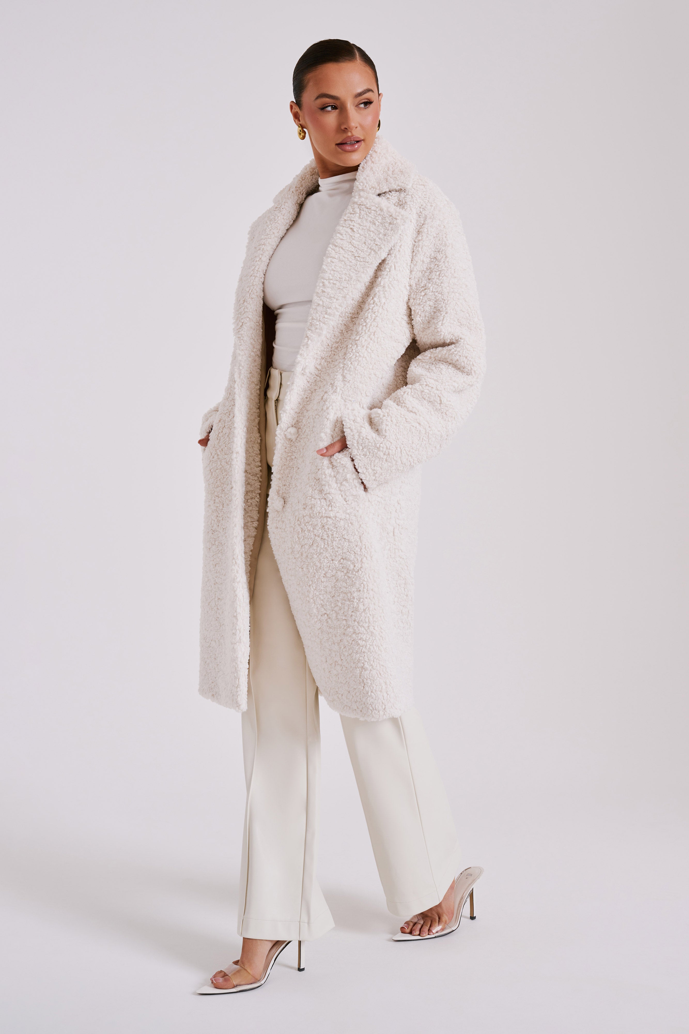 Izzy Boucle Coat - Cream、mySite、solidvoid