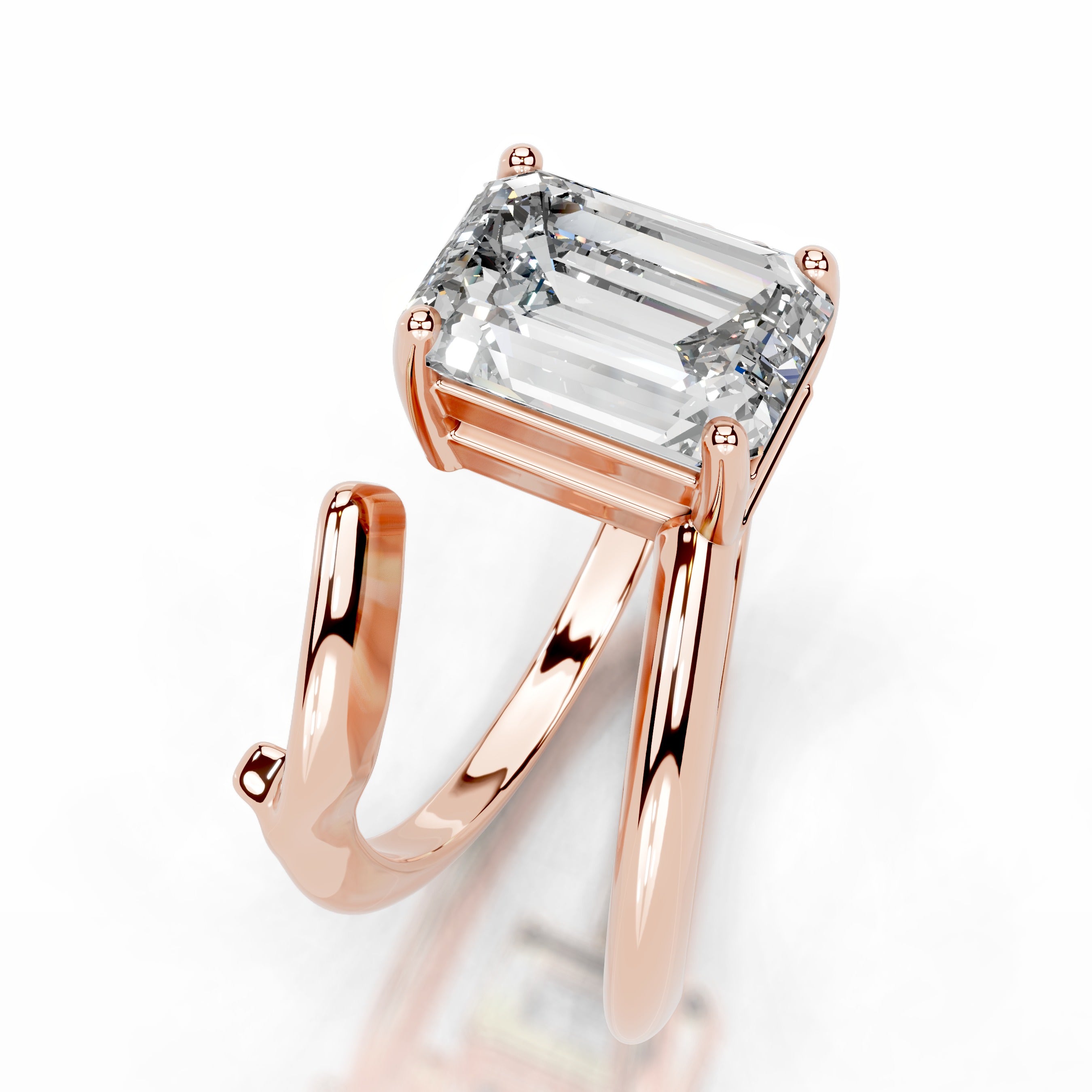 Emerald Embrace Lab Grown Diamond Ring - 14K Rose Gold、mySite、hinf8tx79