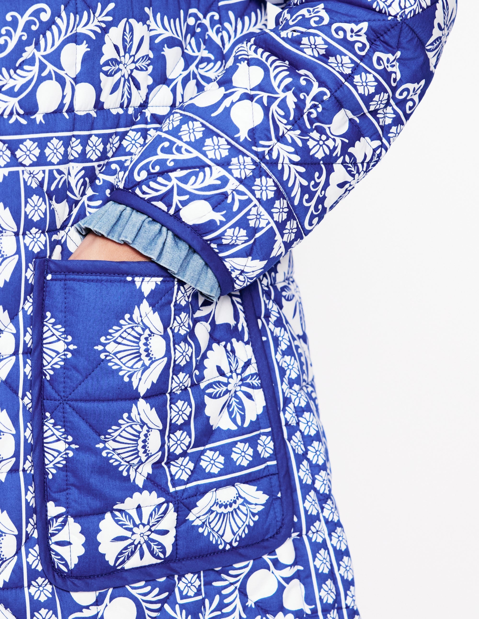  Soft Quilted Coat-Bright Blue, Ornate Stripe、mySite、ashleygrahame