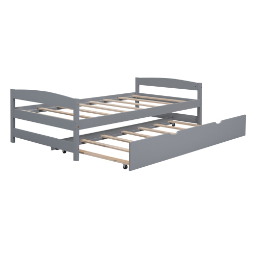 Twin size platform bed, with two drawers, espresso、、casual