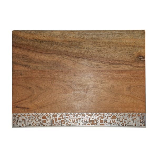 Wood and Metal Challah Board with Jerusalem Cutout by Yair Emanuel、mySite、topwebapps