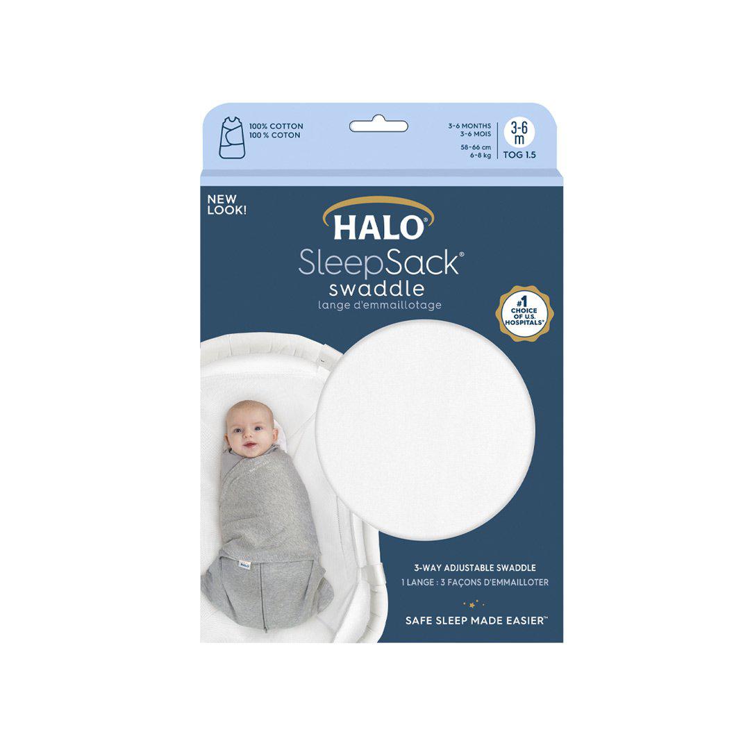  HALO SleepSack Swaddle - White - TOG 1.5、mySite、merchandisen