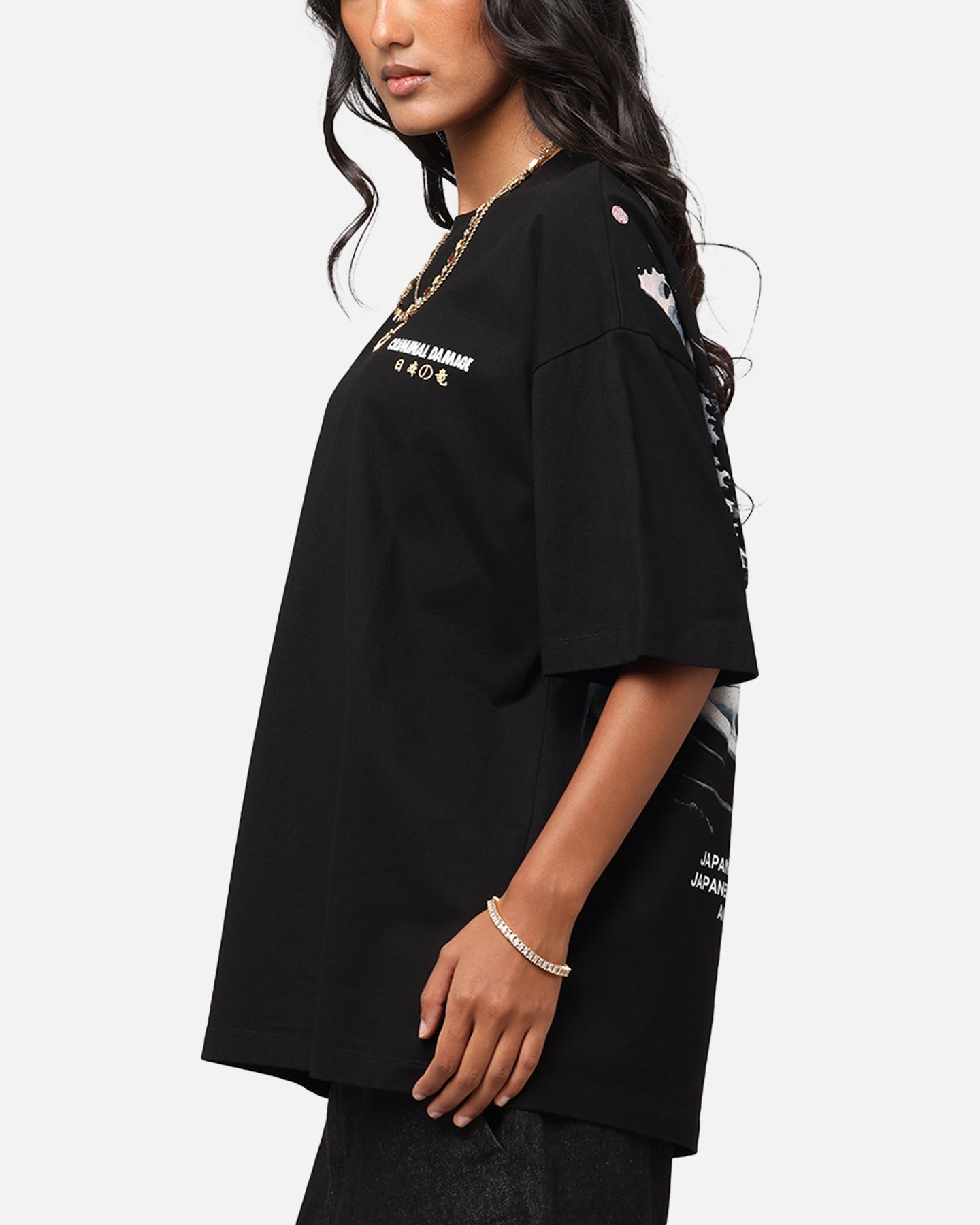 Criminal Damage Dragon Wave T-Shirt Washed Black、mySite、zt4zffjzw