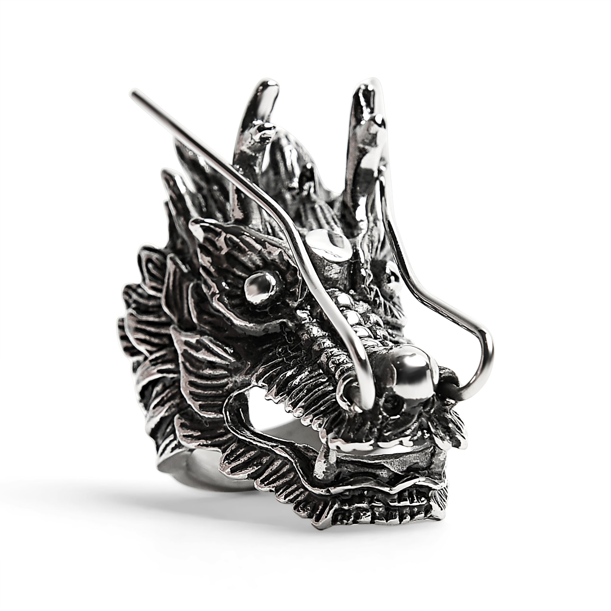 Stainless Steel Eastern Dragon Head Ring / SCR4026、mySite、dreamappss