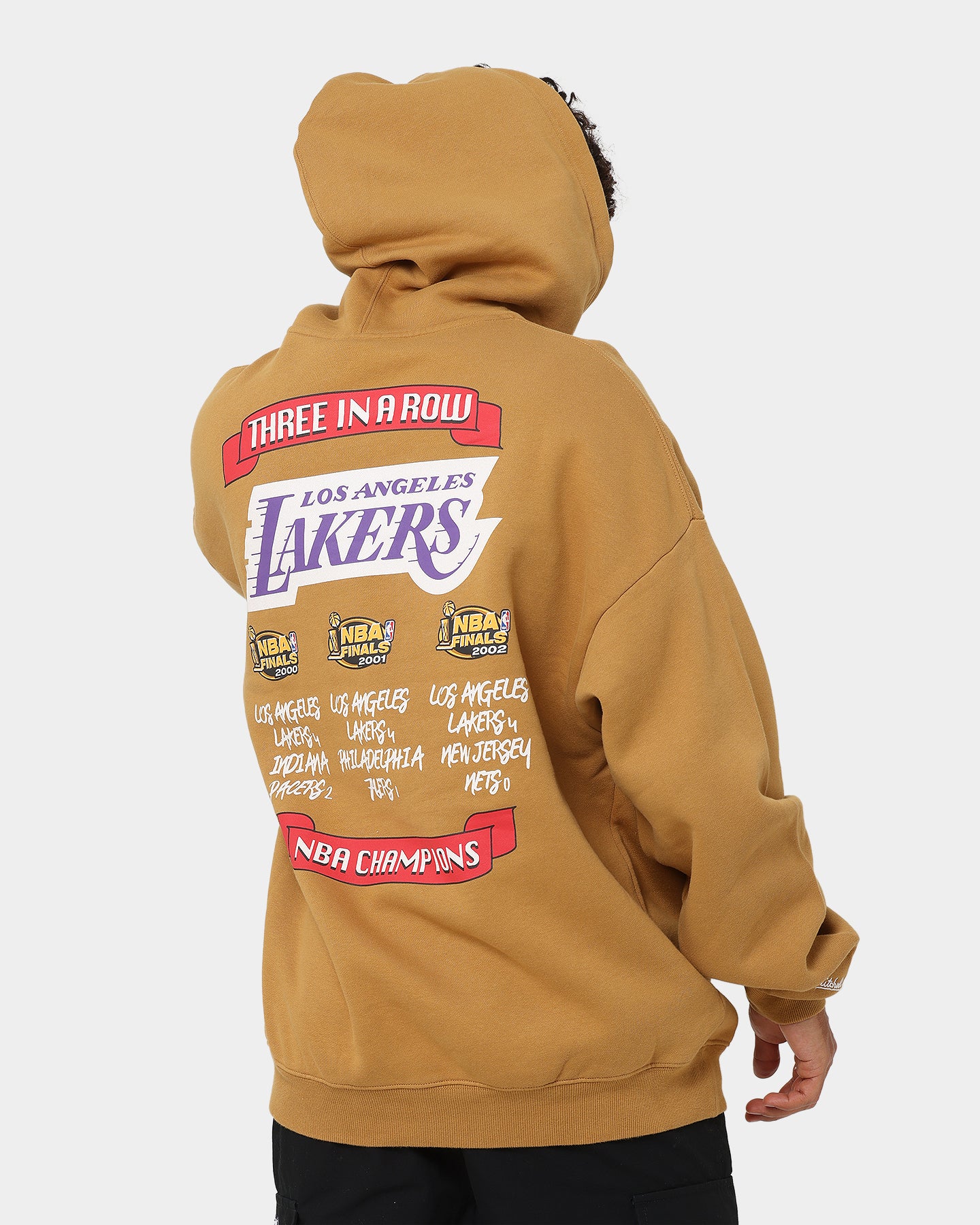 Mitchell & Ness Los Angeles Lakers 3-Peat Hoodie Bone Brown、mySite、zt4zffjzw