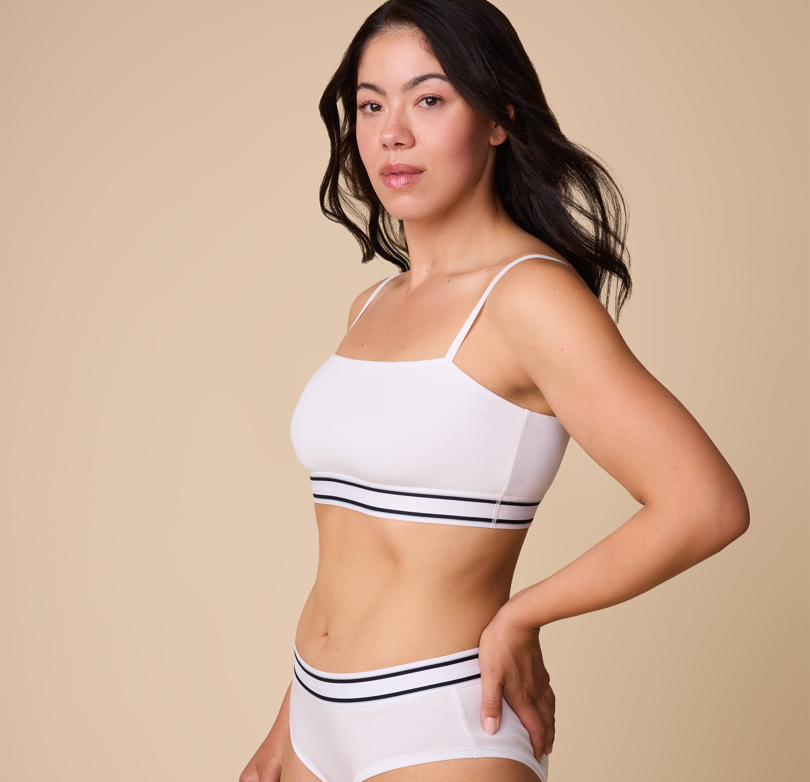 Cloud Cotton Retro Bandeau Bralette - White、mySite、bengalsvssteelers