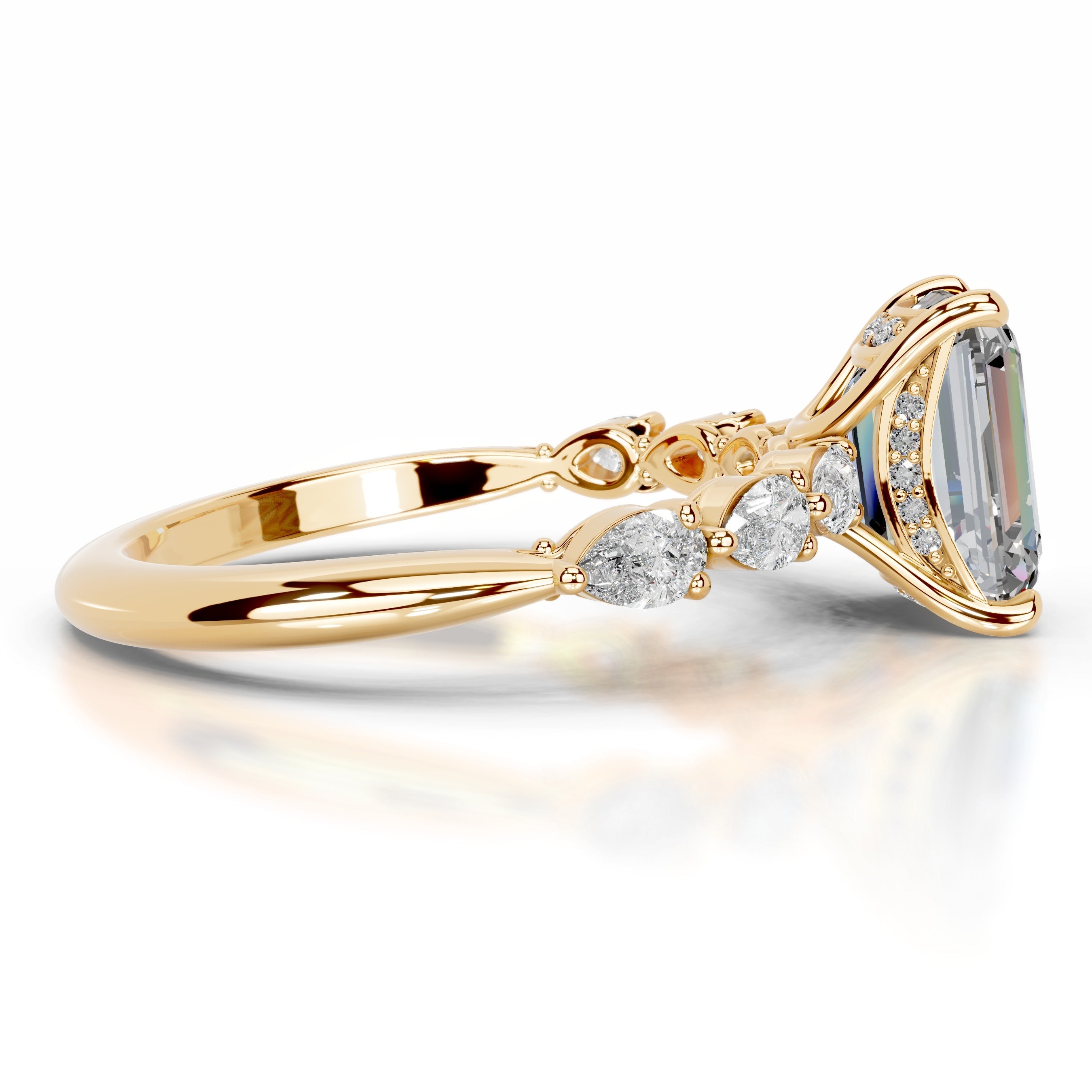 Alinta Moissanite & Diamond Ring - 18K Yellow Gold (RTS)、mySite、hinf8tx79