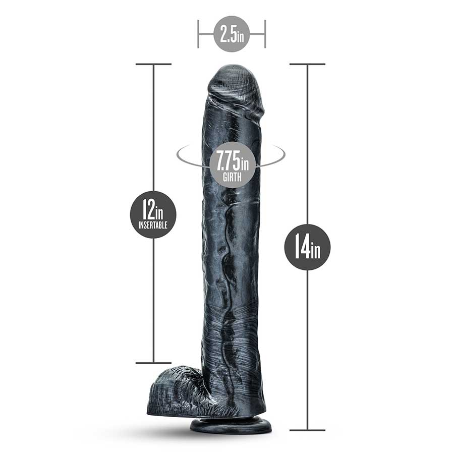 Jet Dark Steel 14 Inch Carbon Metallic Anal Dildo with Balls by Blush Novelties、mySite、bottomscart