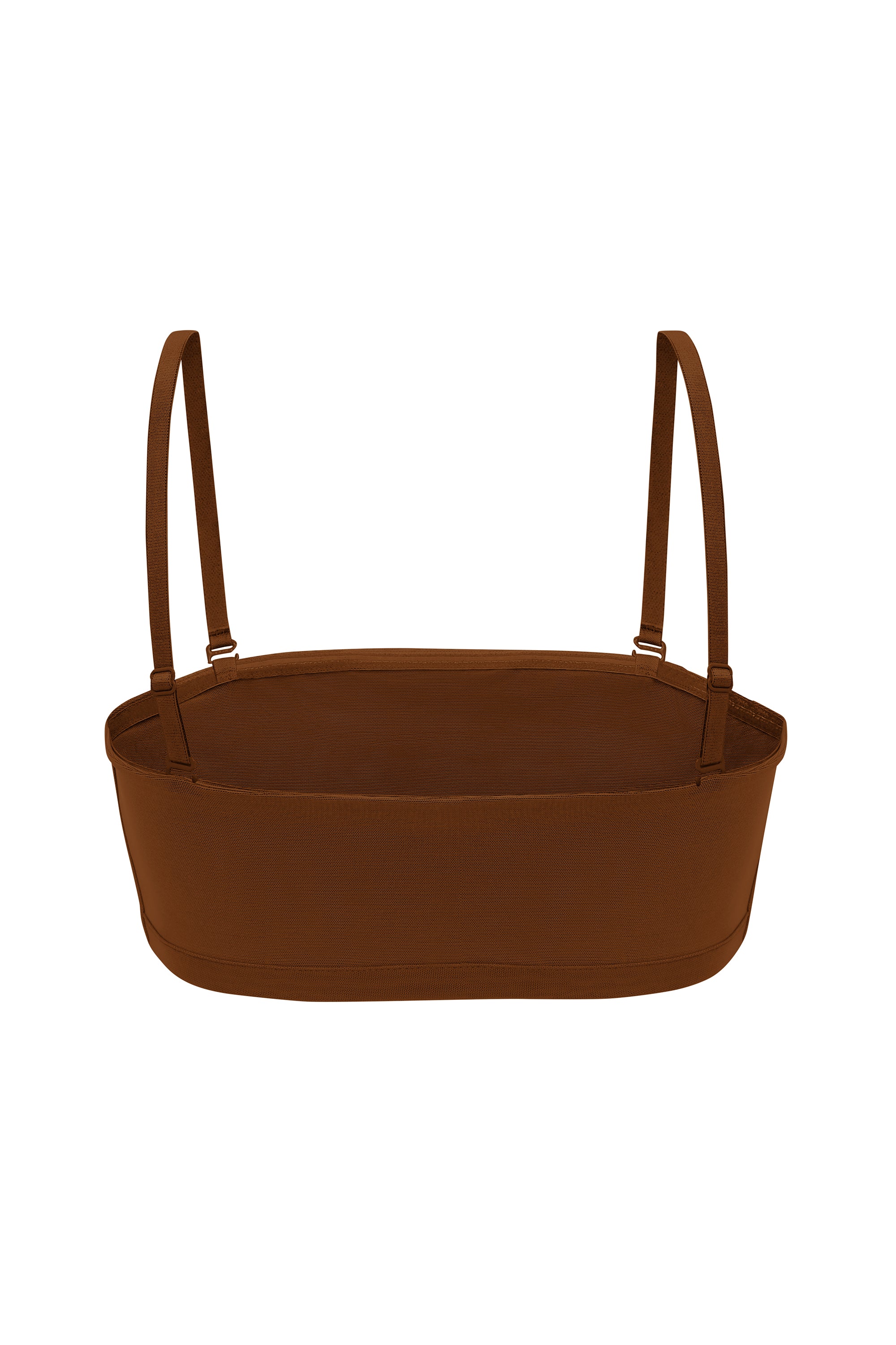 Soft Mesh Bandeau Bra in Chestnut、mySite、solidvoid