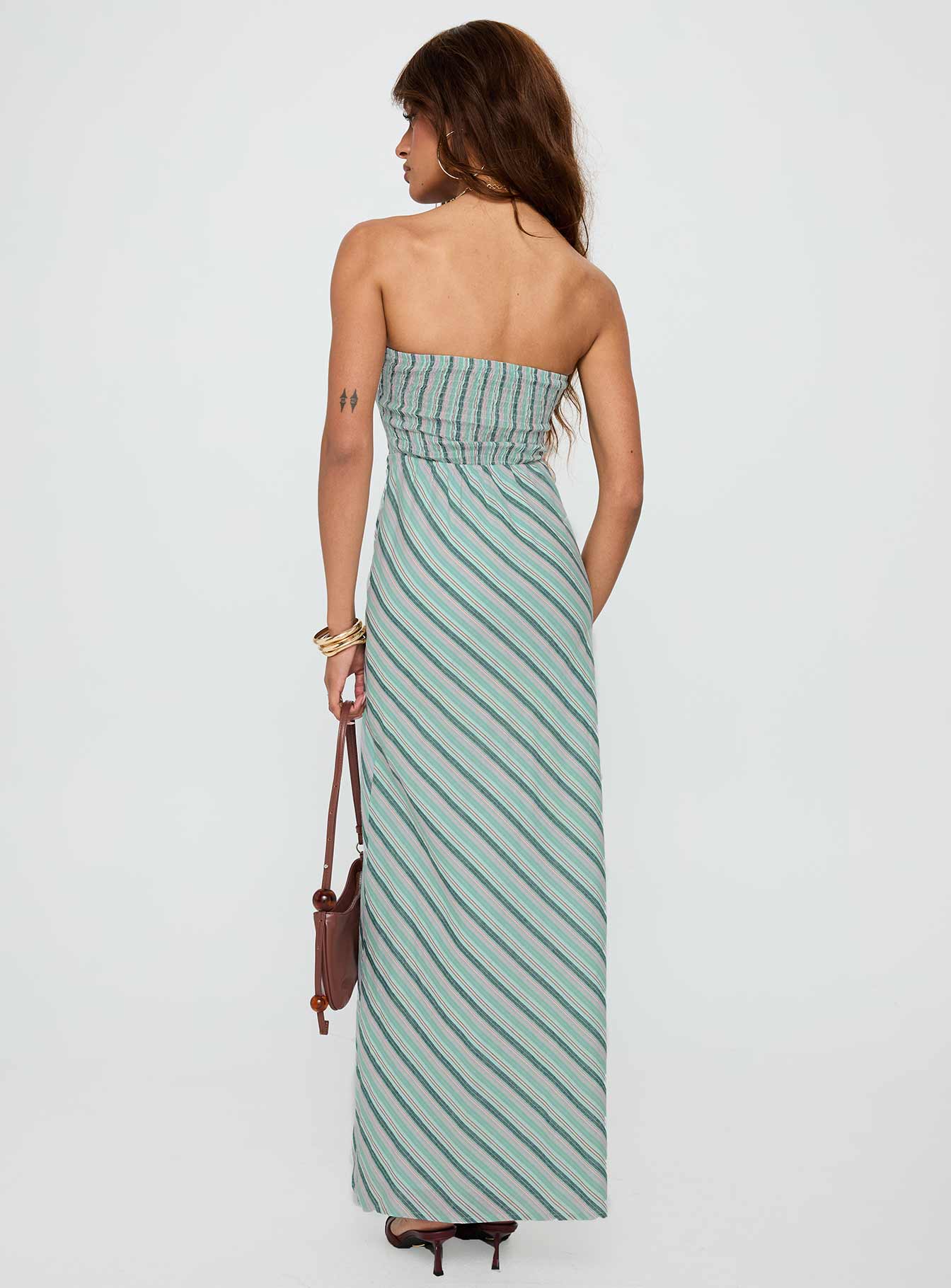 Finchie Strapless Maxi Dress Blue Stripe、mySite、solidvoid