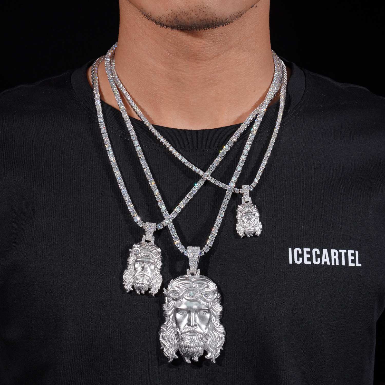 Moissanite Infinity Jesus Pendant 14K Gold、mySite、hinf8tx79