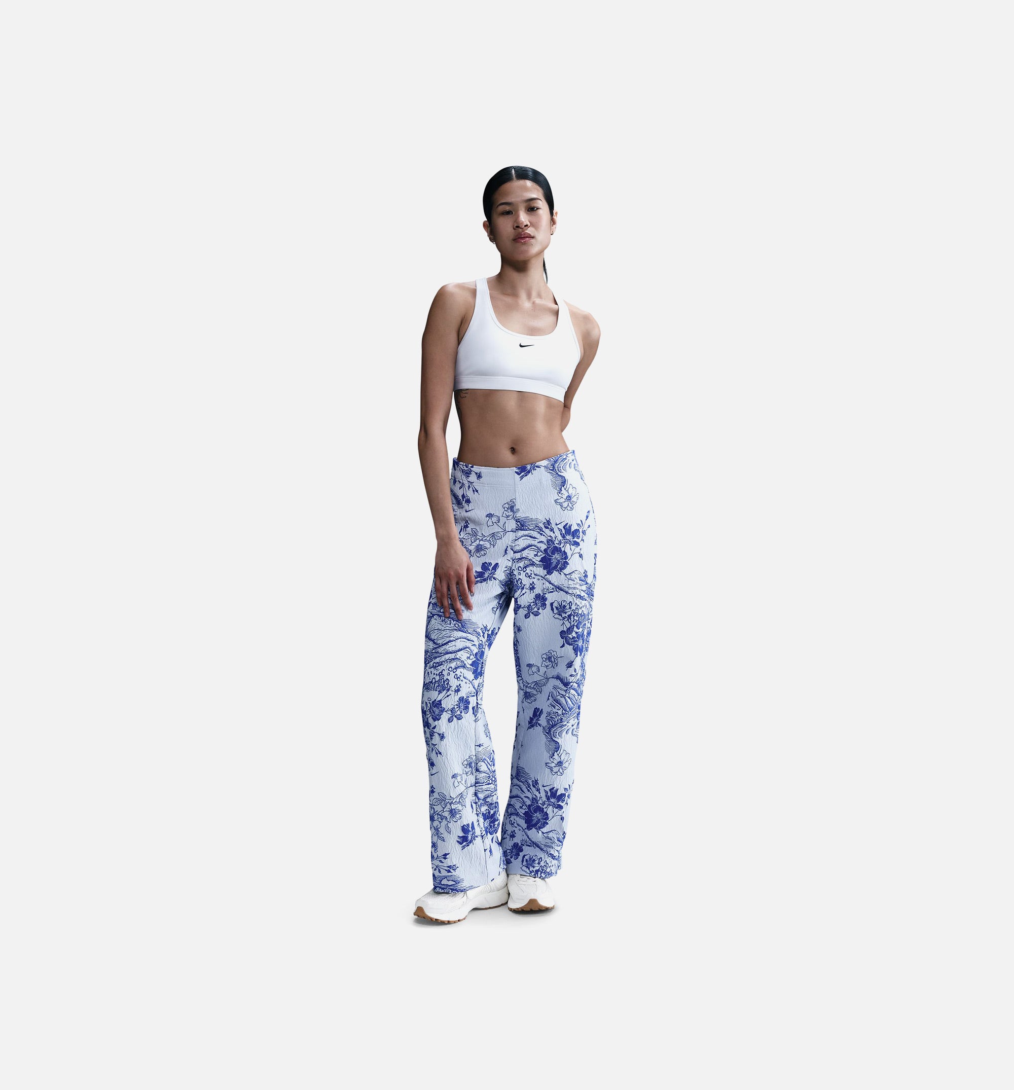 Mid Rise Jacquard Womens Track Pants - White/Hyper Royal、mySite、dreamappss