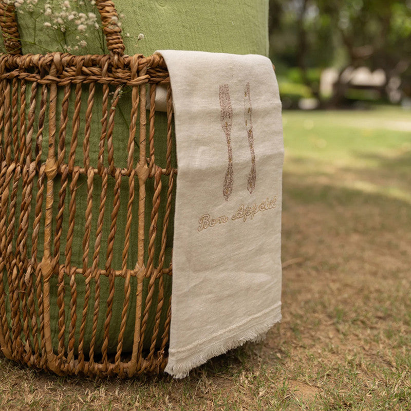 Linen Kitchen Towel | Ivory | Set of 2、mySite、camillekostekn