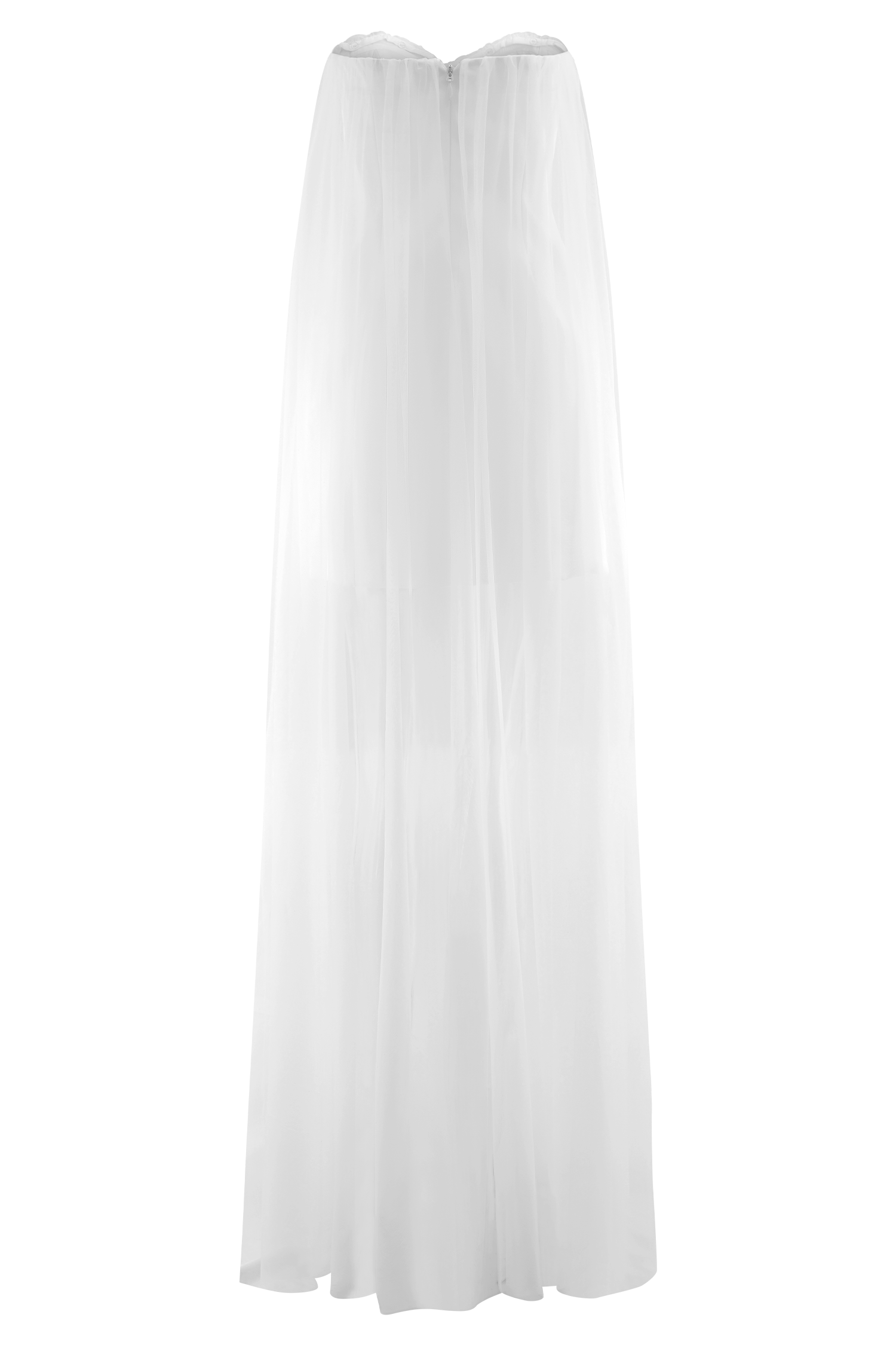 Bettany Chiffon Strapless Maxi Dress - White、mySite、solidvoid