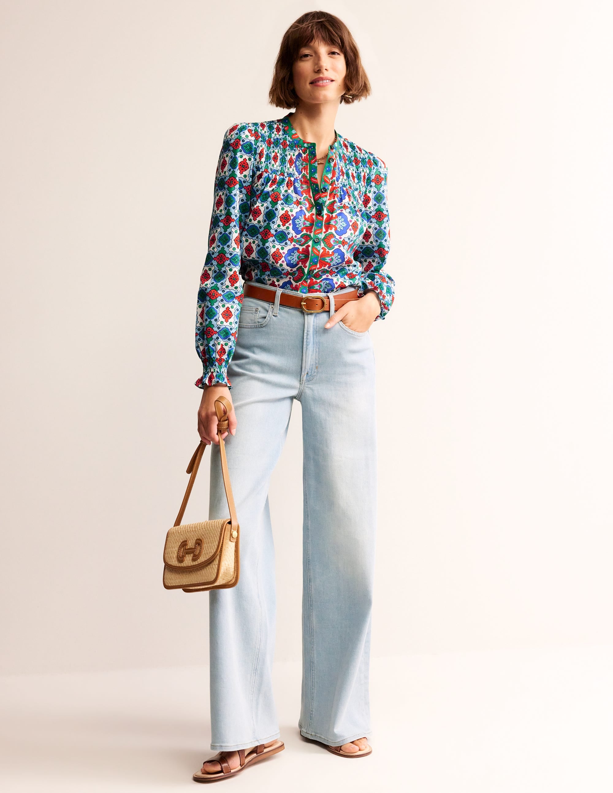  Helena Cotton Blouse-Multi, Coastal Tile、mySite、ashleygrahame