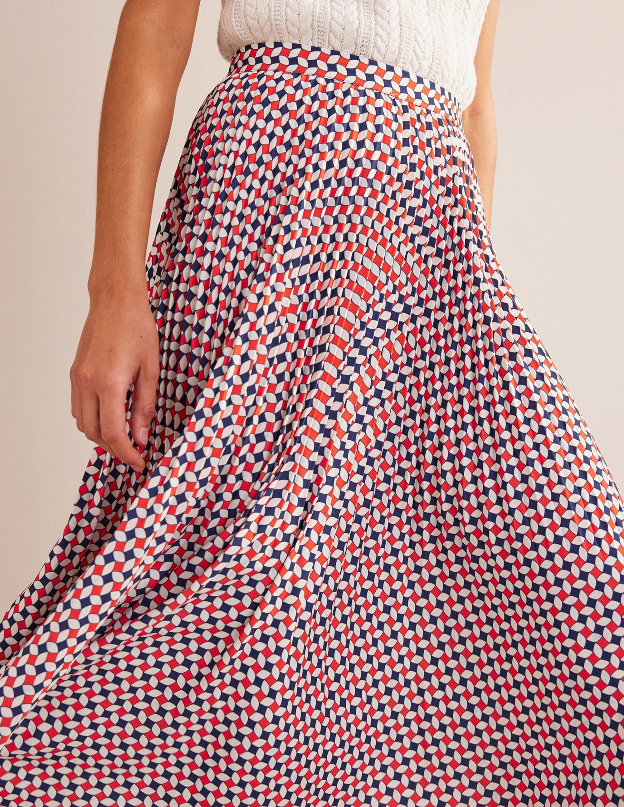  Pleated Midi Skirt-Fiesta Orange, Diamond、mySite、ashleygrahame