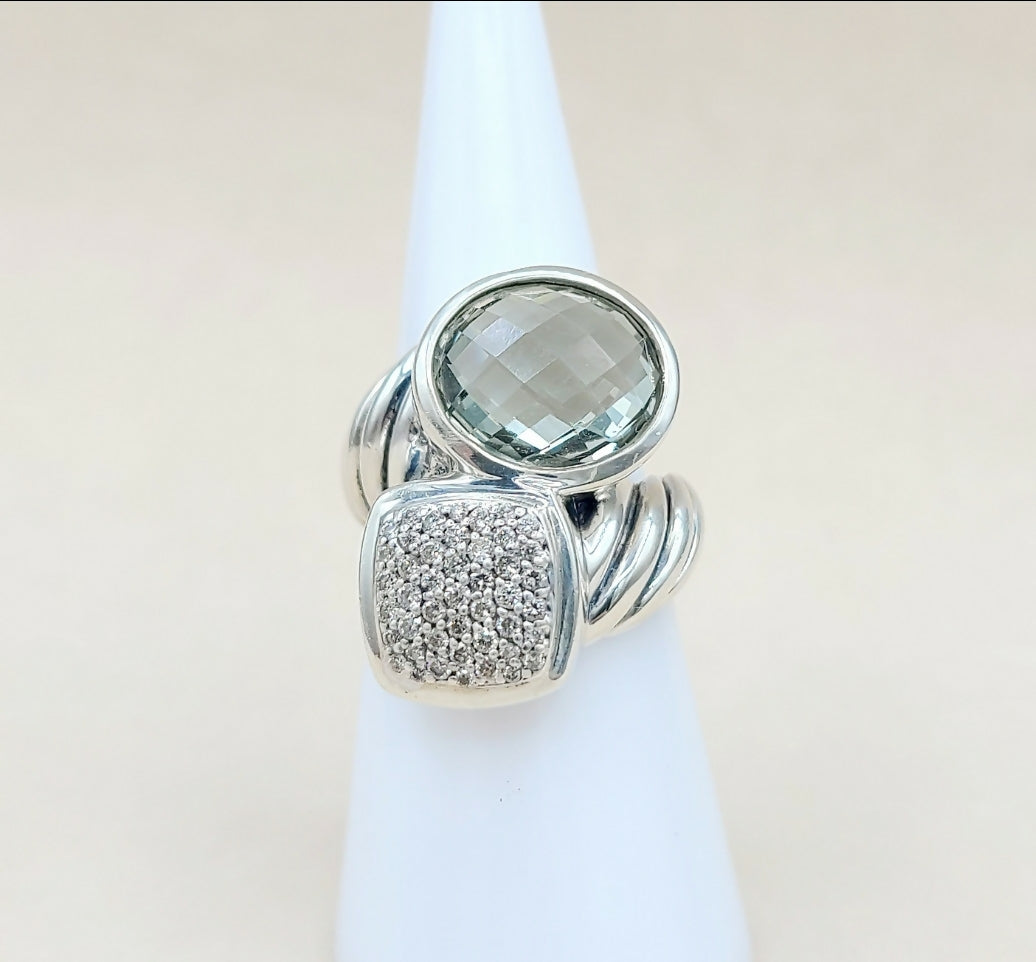 David Yurman Bypass Ring Prasiolite & Diamond、mySite、hinf8tx79