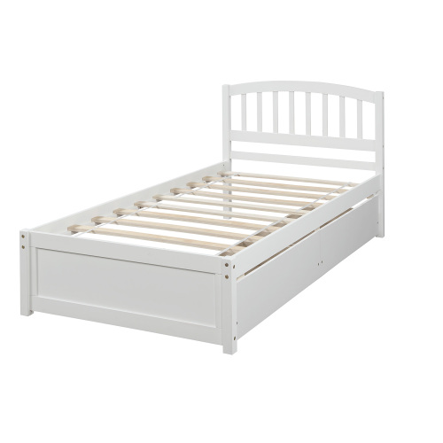 Twin Platform Storage Bed Wood Bed Frame with Two Drawers and Headboard, Espresso(Previous SKU: SF000062PAA)、、casual