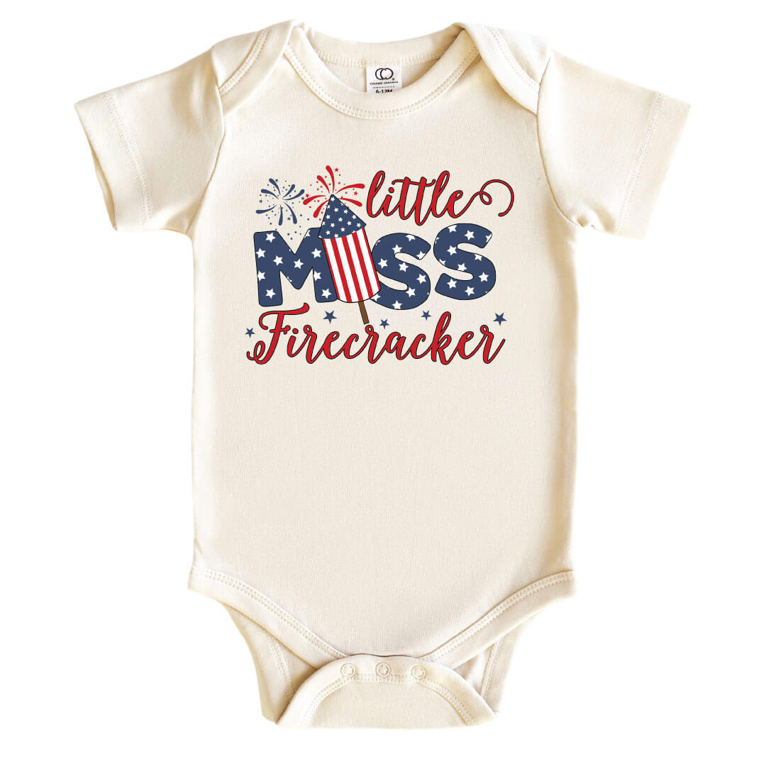  Little Miss Firecracker Graphic Bodysuit | Natural、mySite、layawaytickets