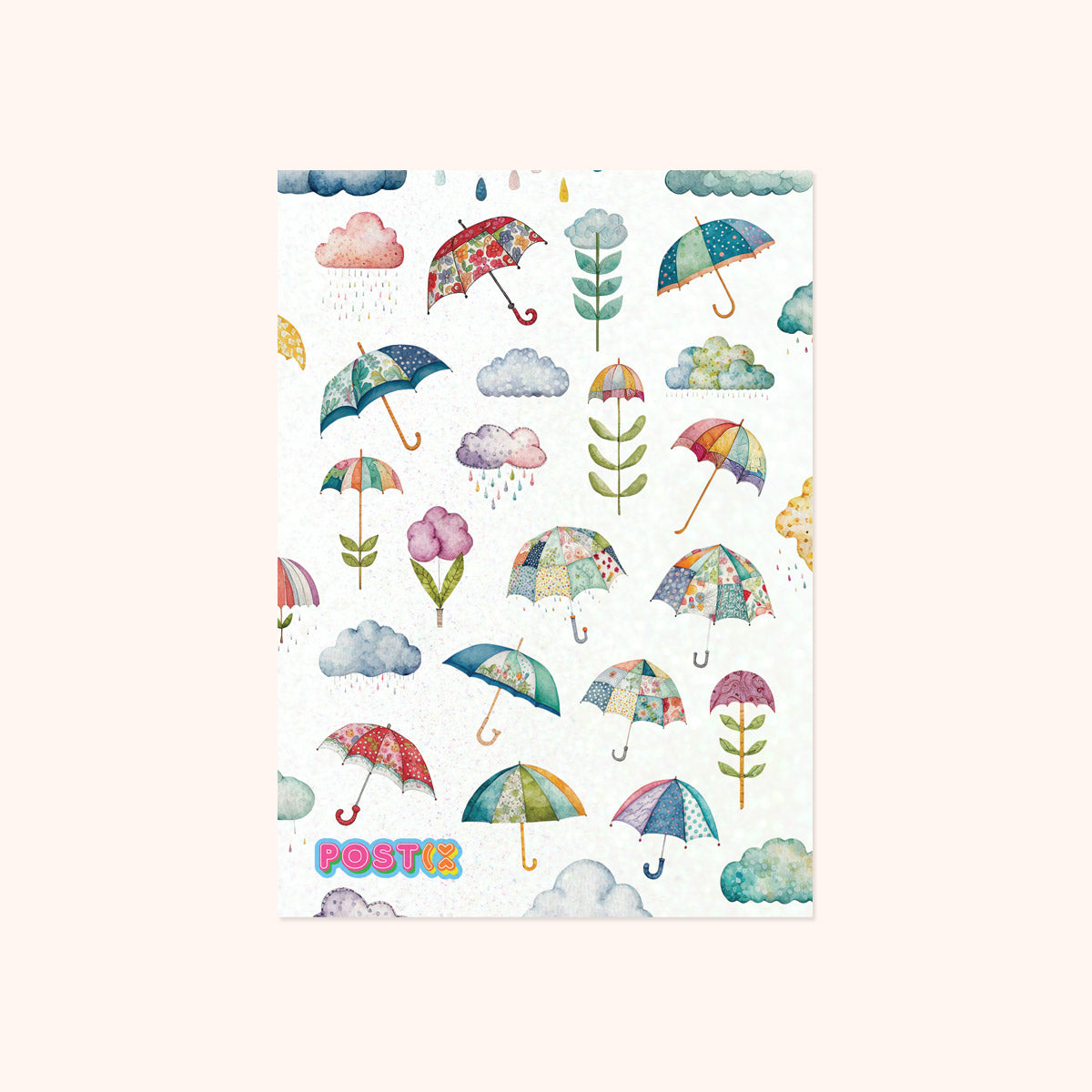  Patchwork Rain A6 Glitter Sticker Sheet、mySite、ghnorth