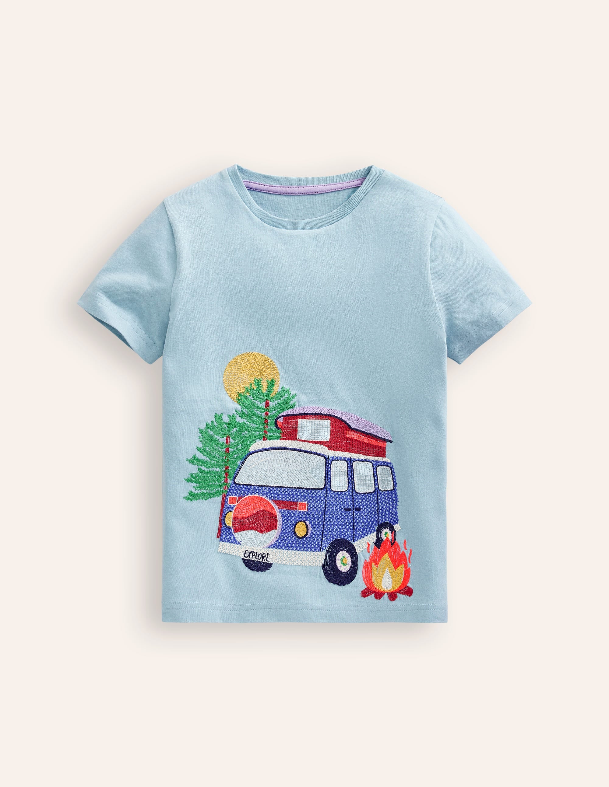  Vehicle Superstitch T-shirt-Vintage Blue Campervan、mySite、ashleygrahame
