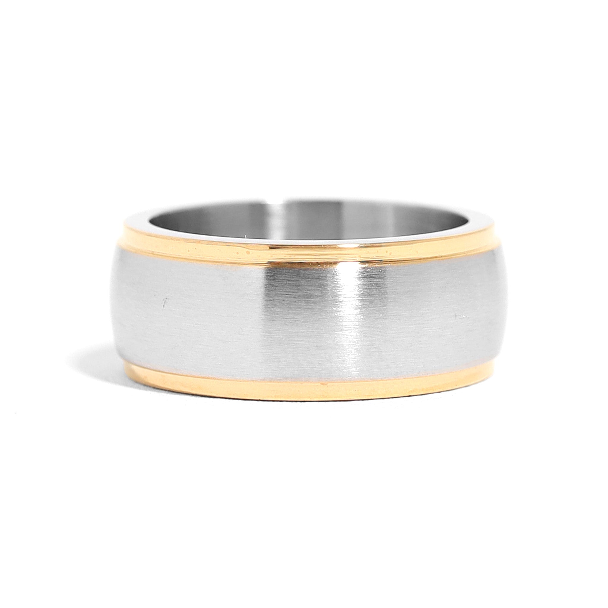 Stainless Steel Brushed Center Gold Trim Magnetic Ring / MCF2003、mySite、dreamappss