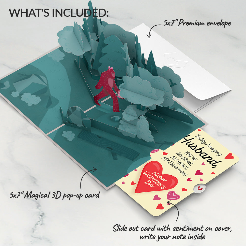 Searching for a Valentine Like You Bigfoot Valentine Pop-Up Card and Sentiment Set for Husband、mySite、solidvoid