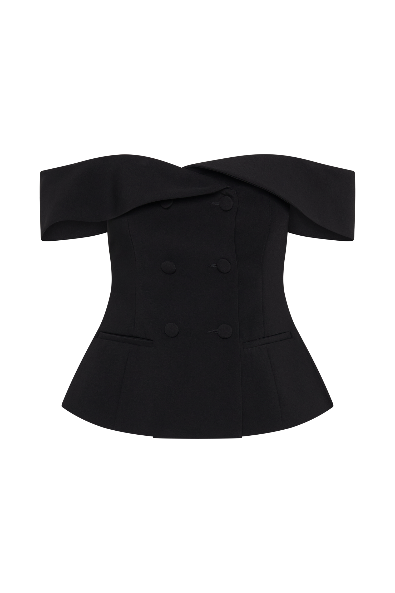 Krista Strapless Suiting Top - Black、mySite、solidvoid