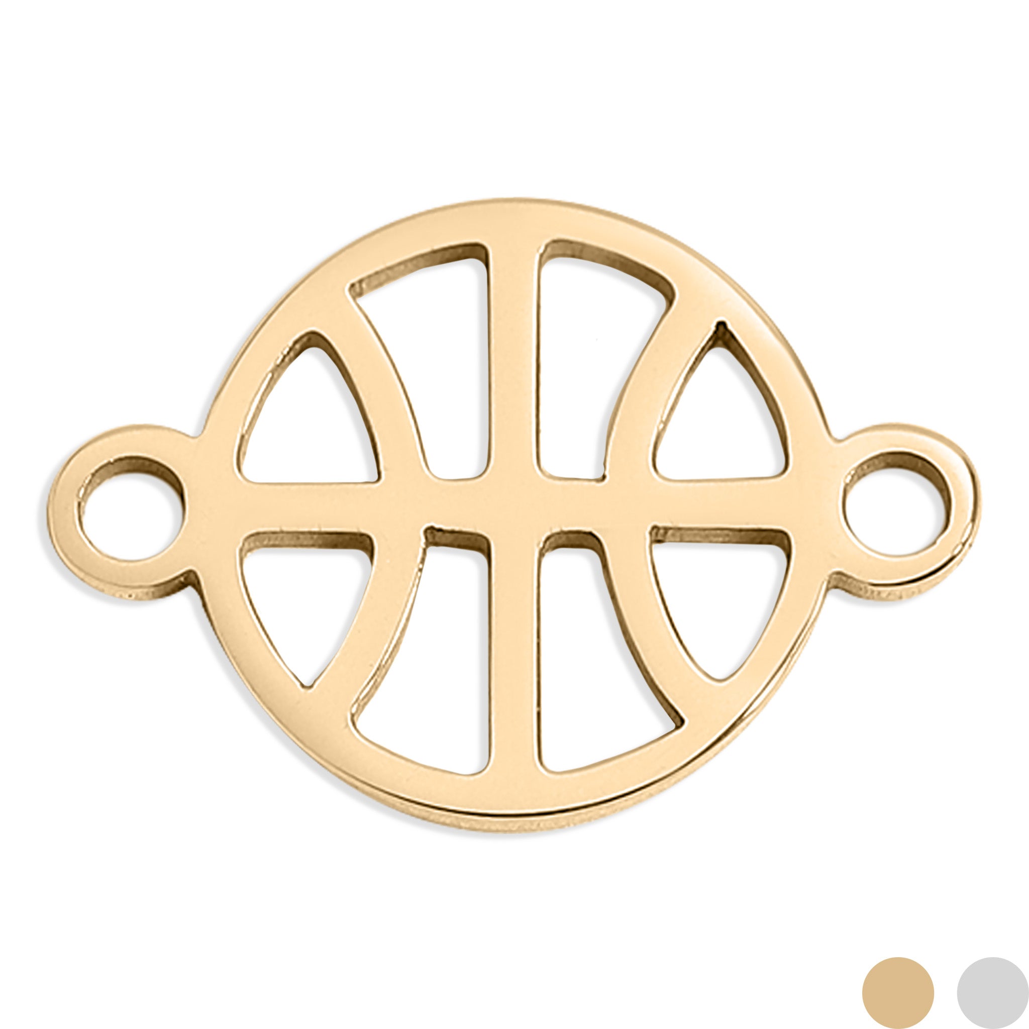 18K Gold PVD Stainless Steel Basketball Connector Charm / PDL0159、mySite、dreamappss
