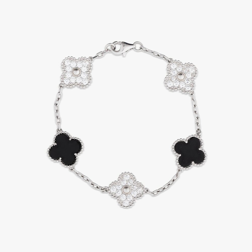 White Gold Agate Four Leaf Bracelet、mySite、hinf8tx79