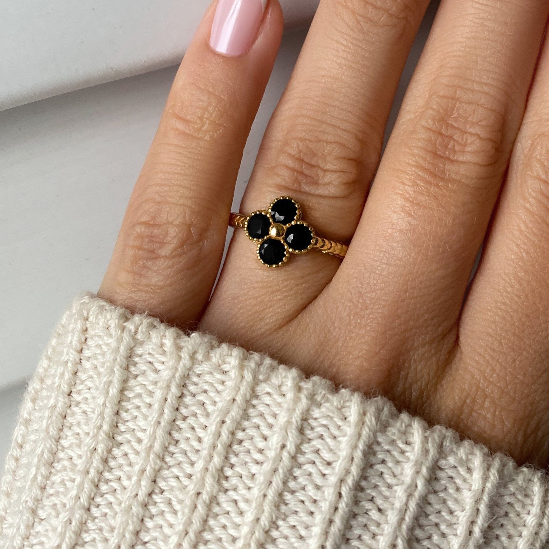 Lucky Me Ring - Black Obsidian、mySite、hinf8tx79