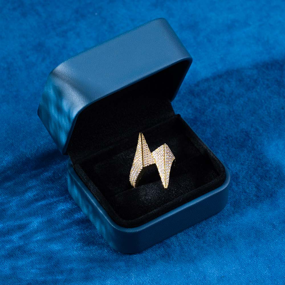 Moissanite Lightning Bolt Ring 14K Gold、mySite、hinf8tx79