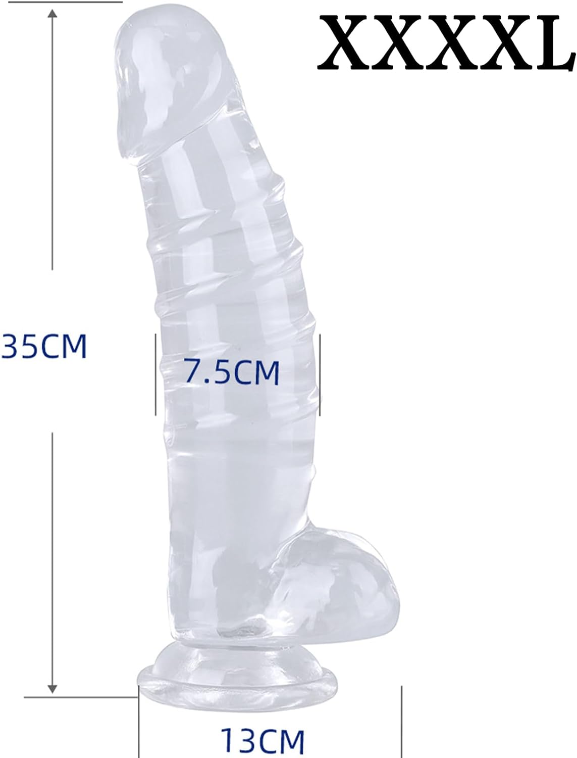 Come Closer Extreme Series Rippled XXXXL Dildo 13.7 | Suction Cup | Flexible | Free Satin Bag、mySite、bottomscart