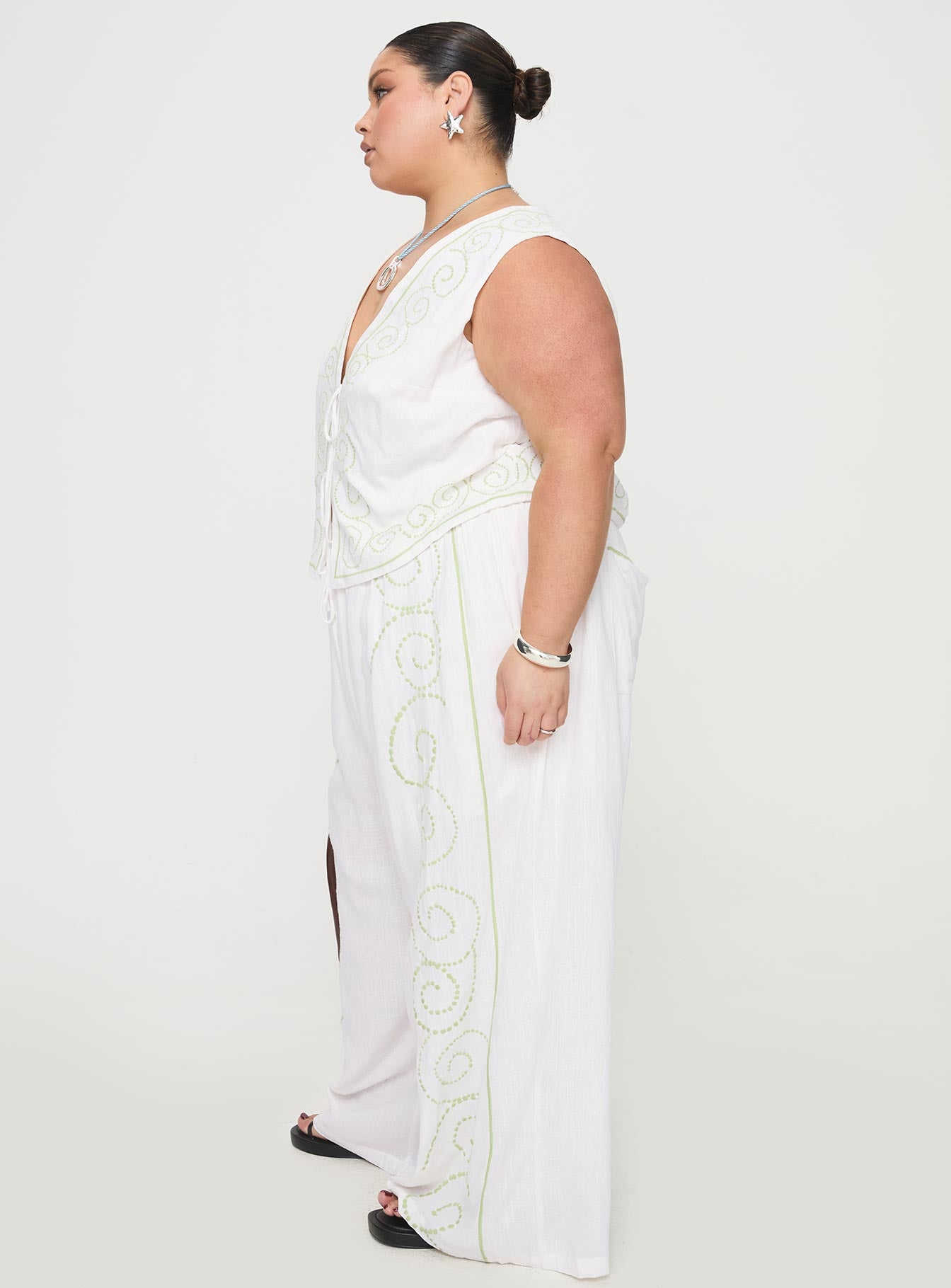 Kindred Pants White / Green Curve、mySite、solidvoid