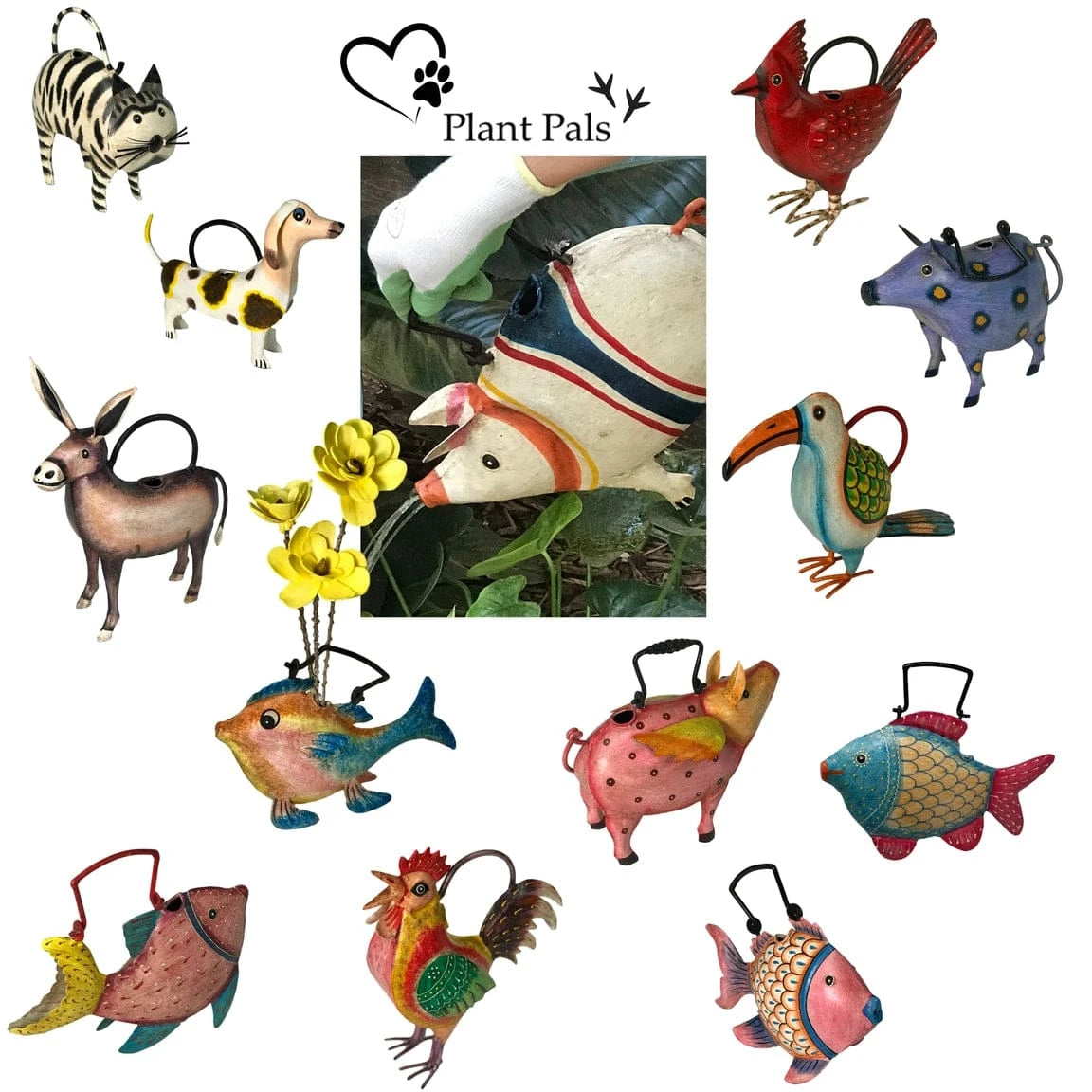 Pig Watering Can Patches Blue Spotted Piggy、mySite、g9winljtr