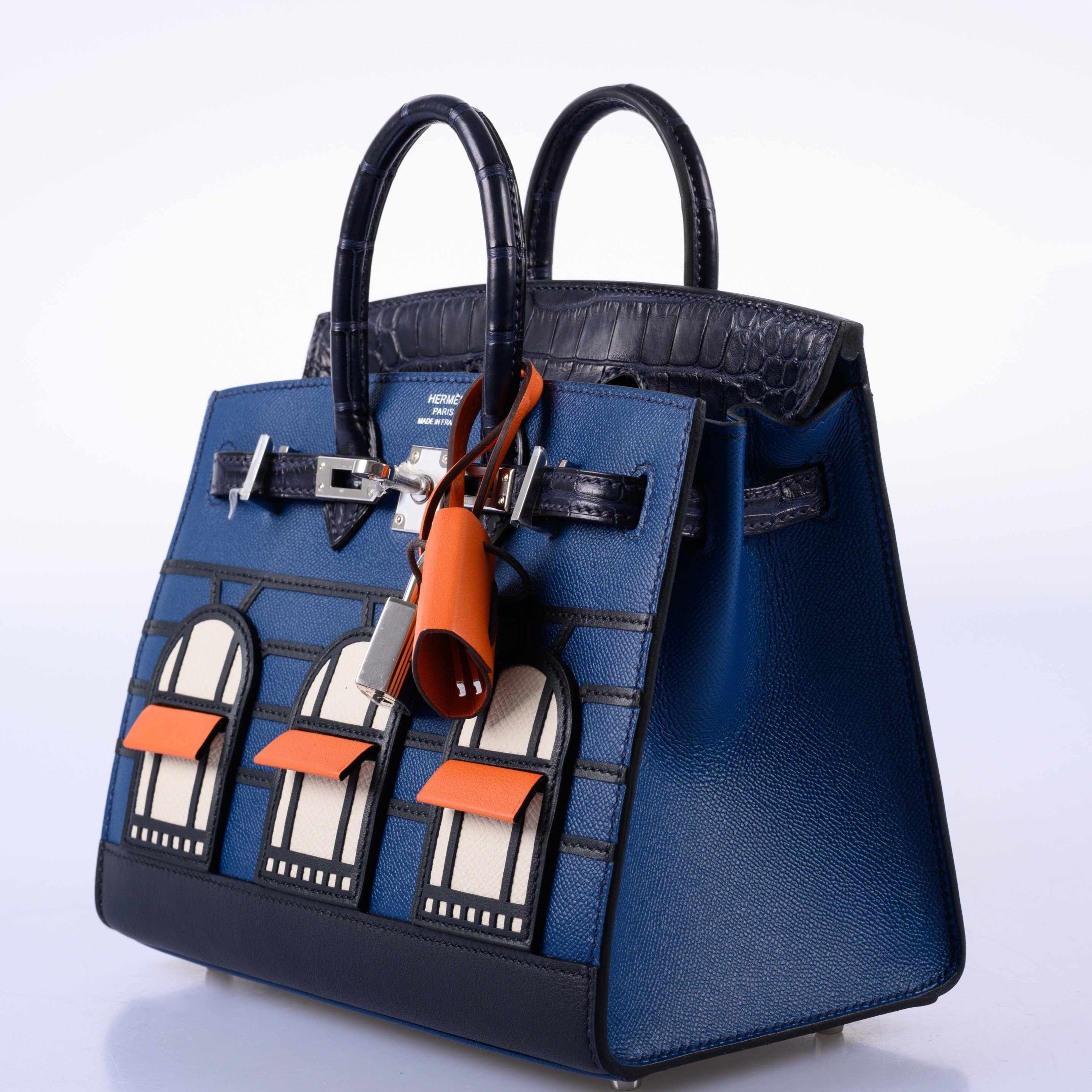 Hermès Birkin 20 Sellier Faubourg Blue Madame, Crocodile, Epsom, Sombrero & Swift Palladium Hardware、mySite、garminoutage.com