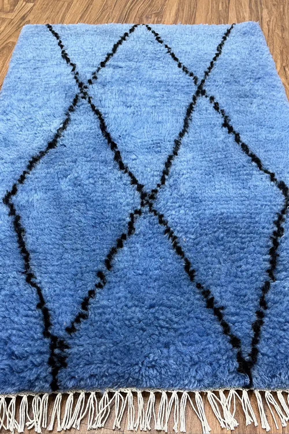 Blue Diamond Geometric Shag Wool Rug、mySite、gigharbornorthrealestate