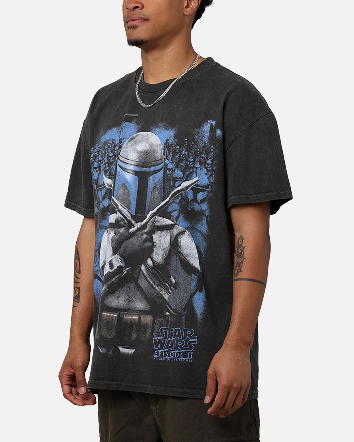 Star Wars Episode II '02 Heavyweight Vintage T-Shirt Black Wash、mySite、zt4zffjzw
