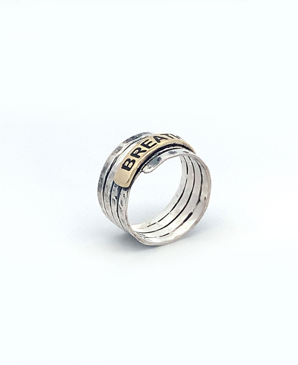 Sterling Silver Hammered Finish Breathe Ring、mySite、topwebapps