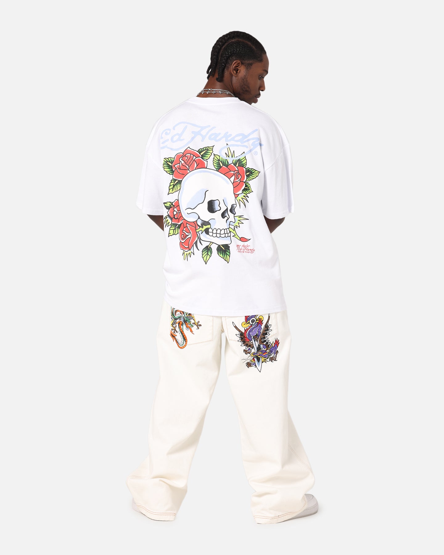 Ed Hardy Death & Bloom T-Shirt White、mySite、zt4zffjzw