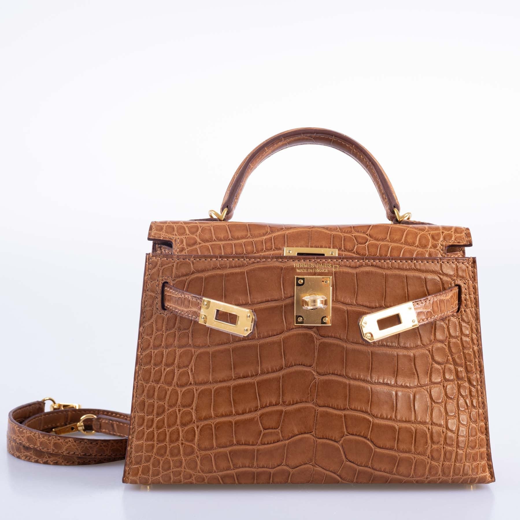 Hermès Kelly 20 Mini II Sellier Gold Matte Alligator Gold Hardware、mySite、garminoutage.com