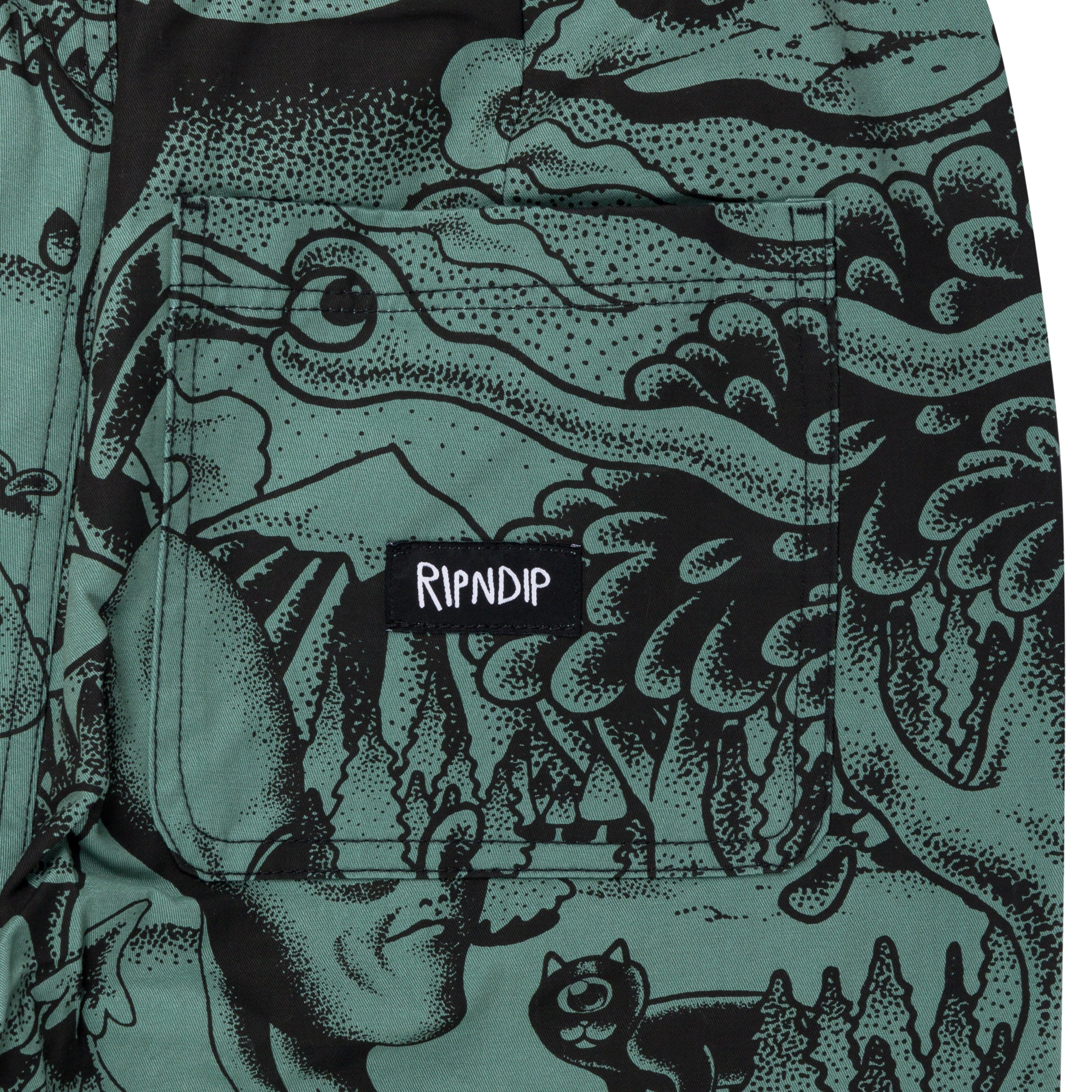  Dark Twisted Fantasy Wide Leg Pants (Olive/Black)、mySite、merchandisen