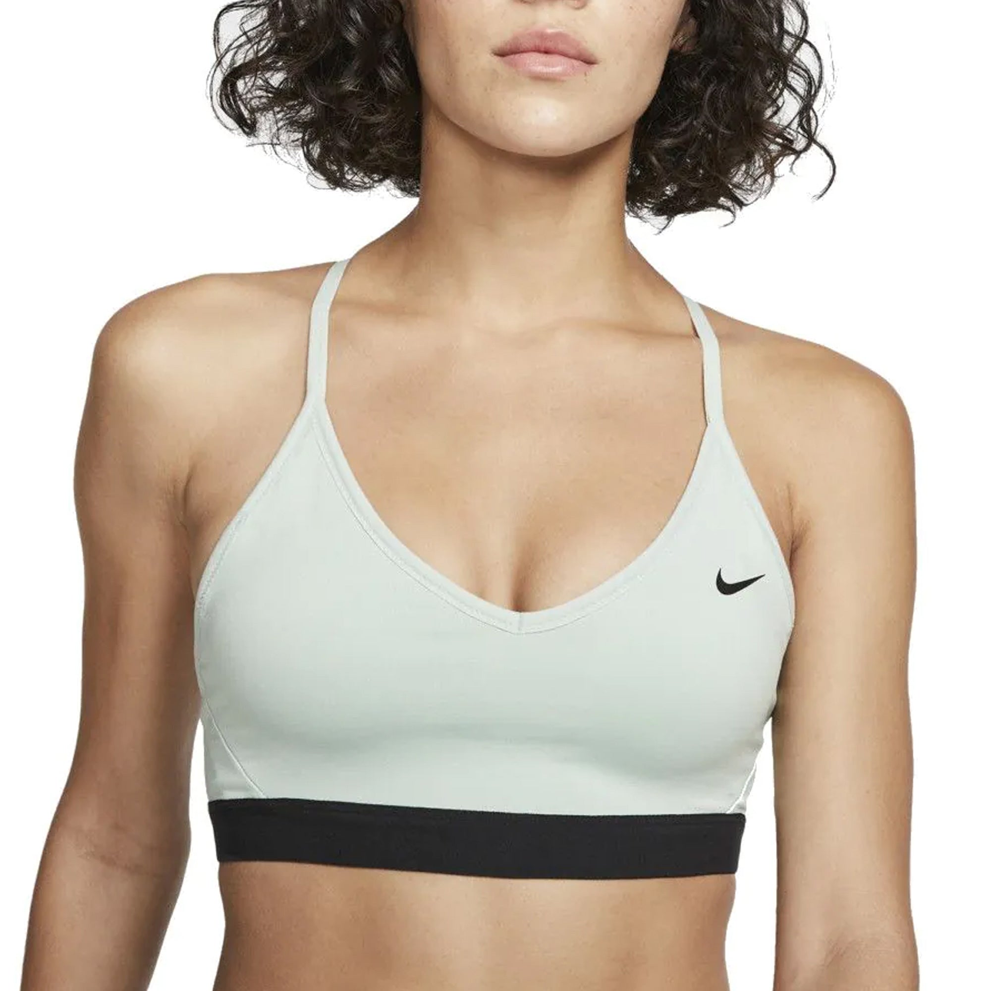 Nike Women's Indy Dri-FIT V-Neck Sports Bra Pistachio Frost/Black、mySite、noshort