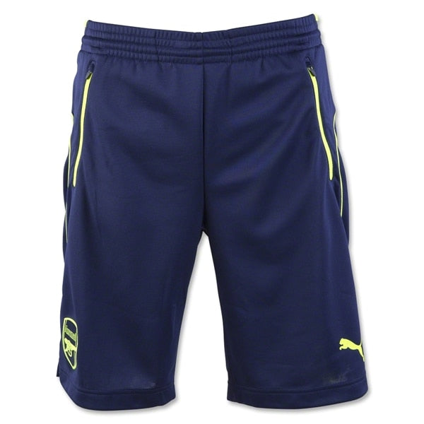 Puma Men's Arsenal Training Shorts Pea Coat/Safety Yellow、mySite、bottomscart