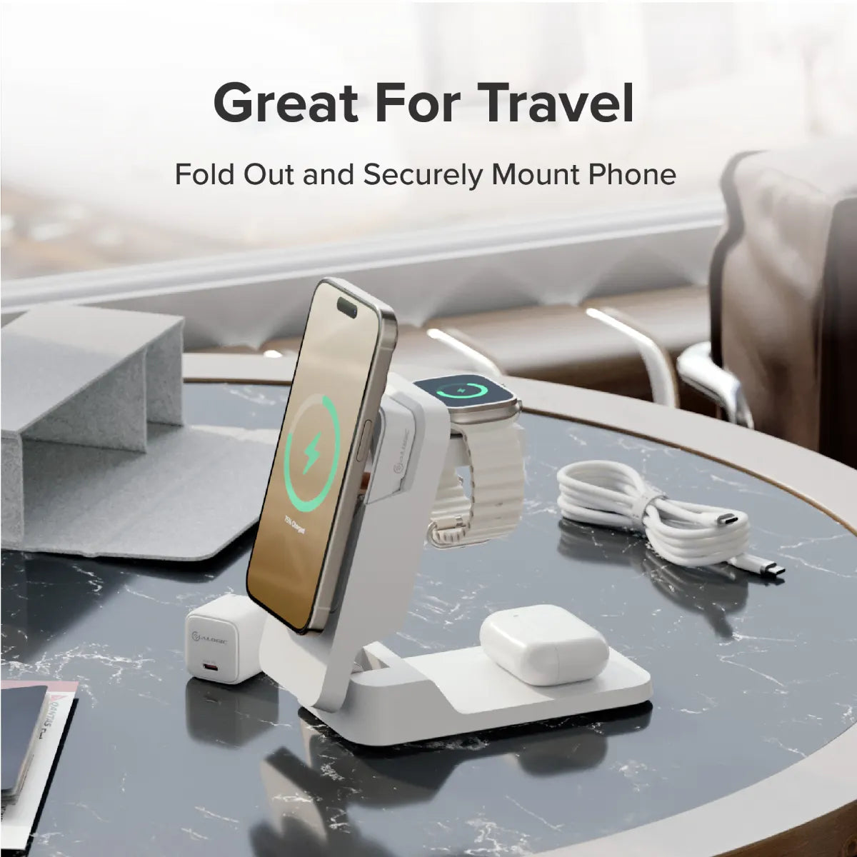 Matrix Ultimate 3-in-1 Wireless Charger with 5,000mAh MagSafe Power Bank - Global Edition、mySite、fannypackpong