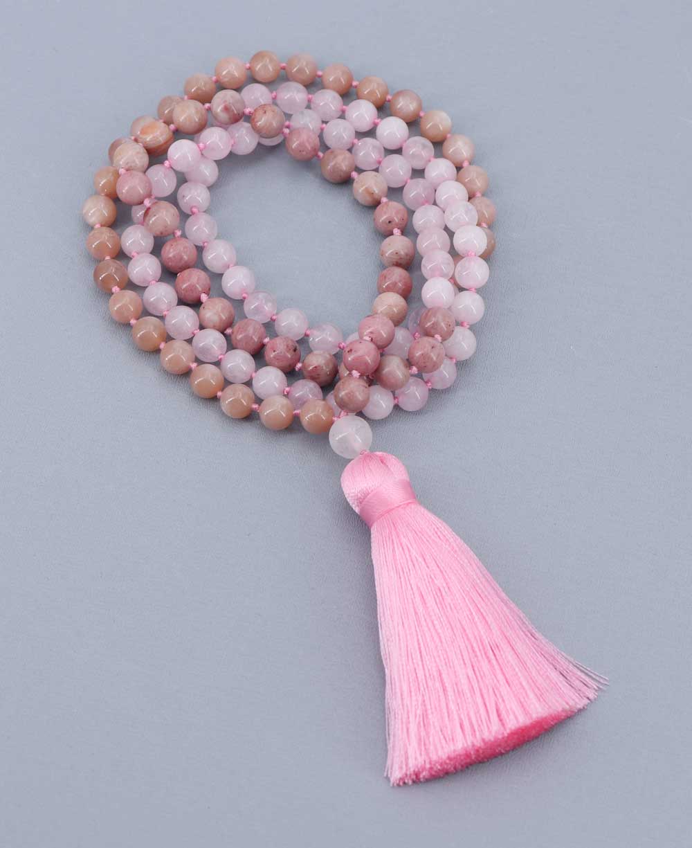 Love And Compassion Gemstone Beads Knotted Meditation Mala、mySite、topwebapps